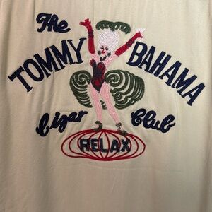 Vintage Tommy Bahama Hawaiian Green Embroidered Cigar Club Shirt Mens